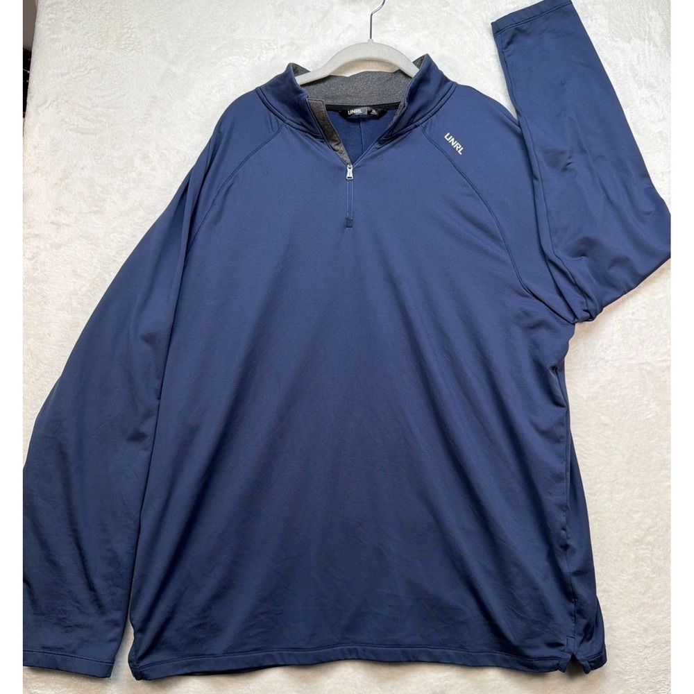 UNRL Quarter Zip Pullover Men's XL Blue Performance Athletic Training Top‎